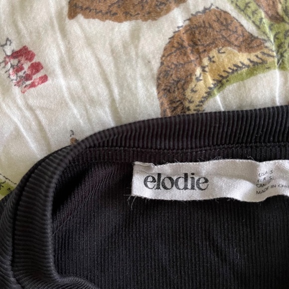 NWOT Elodie Black Ribbed Bodysuit, Sz Small - Picture 7 of 7